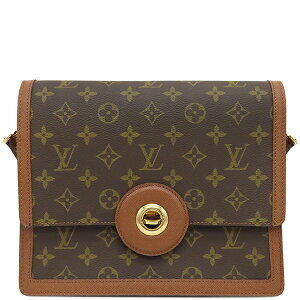Louis Vuitton Raspail Monogram Canvas Handbag Brown Leather